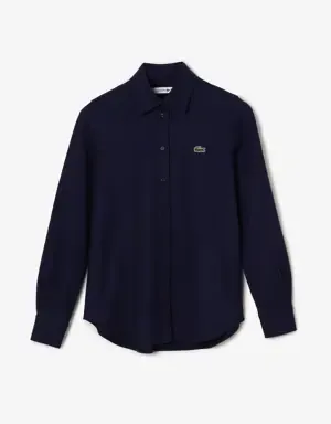 Lacoste Camisa de mujer Lacoste en piqué de algodón con cuello francés