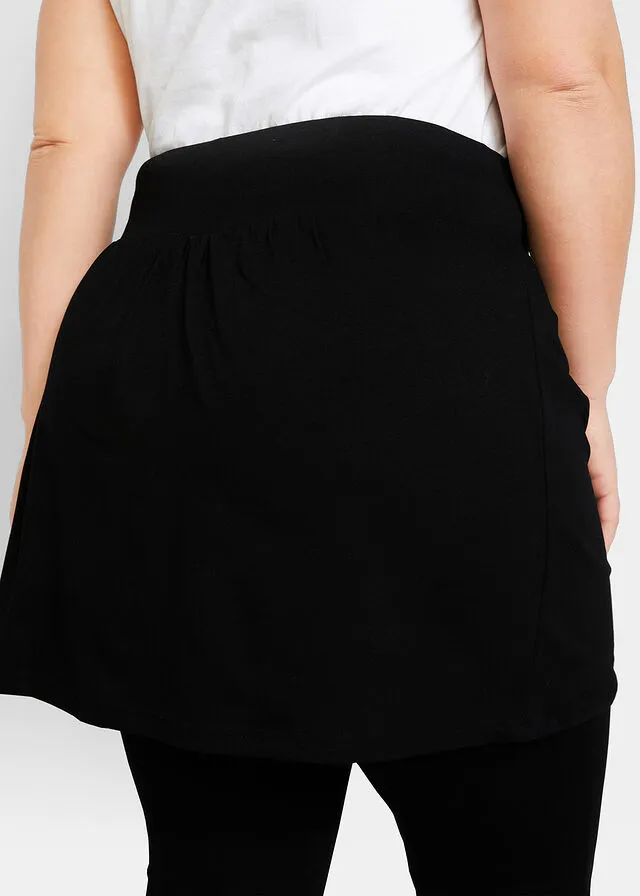 Leggings capri con falda Negro