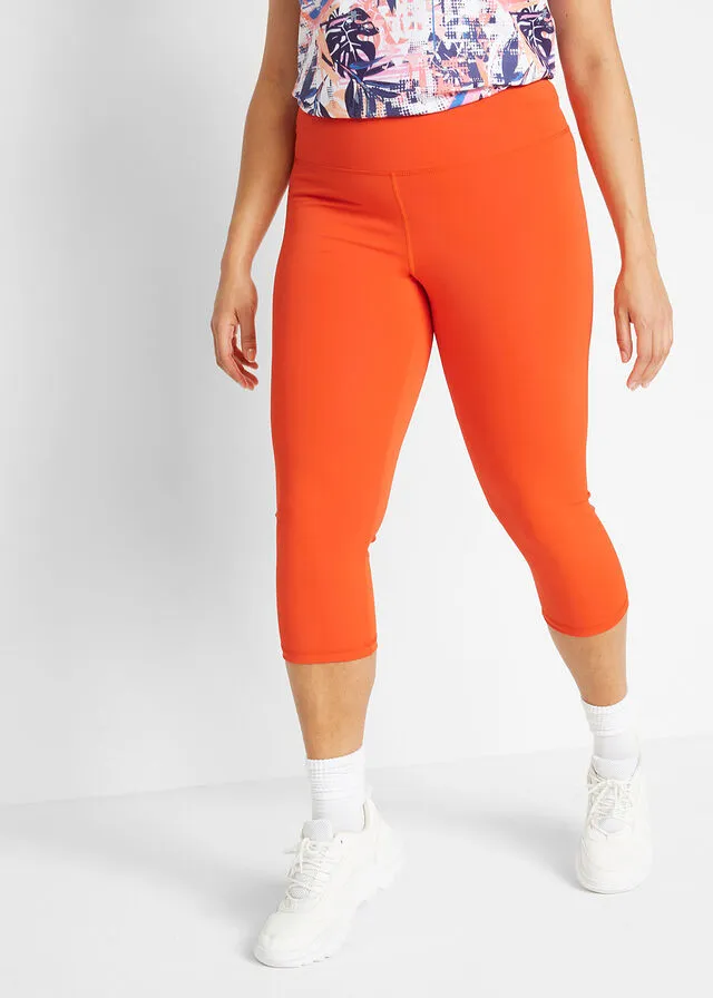 Leggings capri deportivos con bolsillo oculto en la cintura Negro
