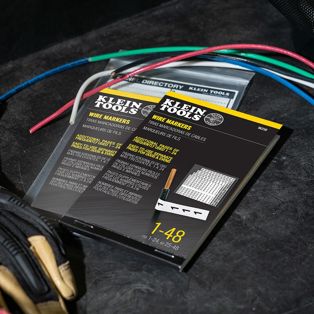 Libreta de tiras marcadoras de cables, números del 1 al 48