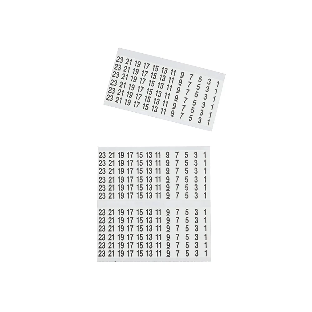Libreta de tiras marcadoras de cables, números del 1 al 48