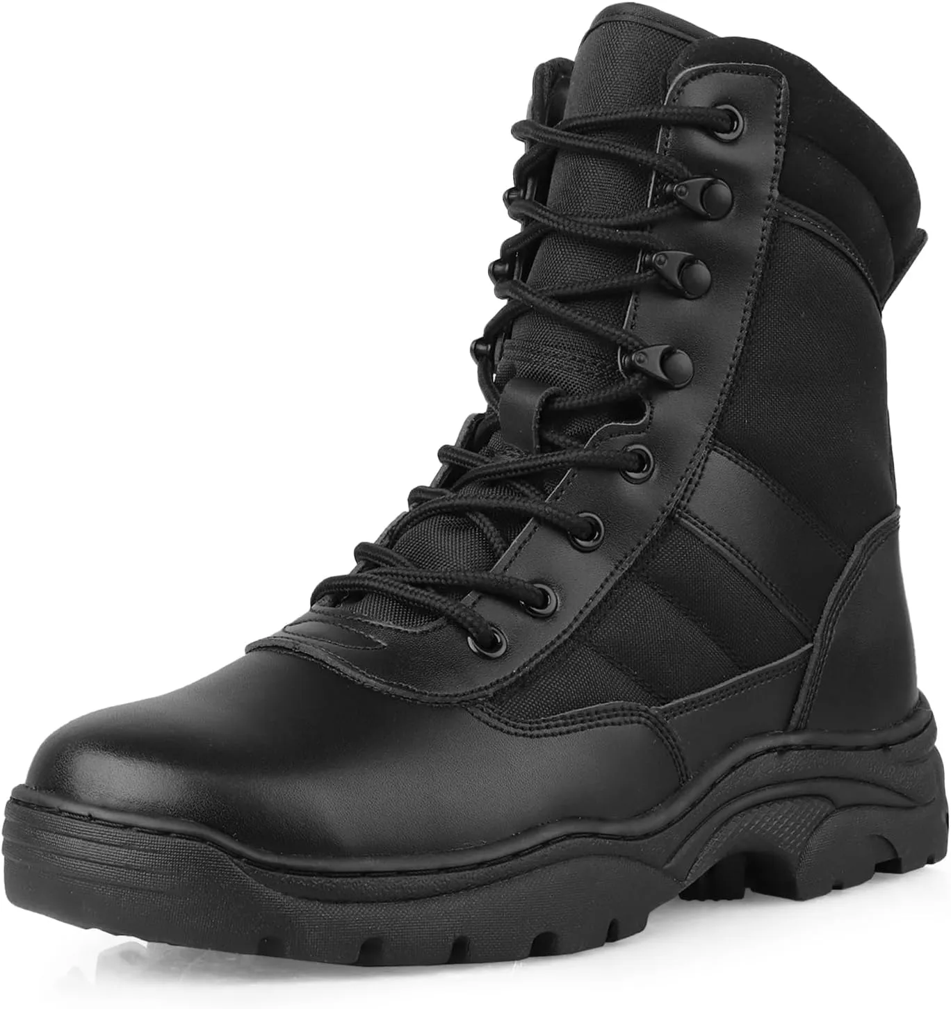 LUDEY Botas Militares Hombre Cremallera Lateral Botas Tacticas Policiales Botas Militares de Seguridad Botas de Combate Botas Mi