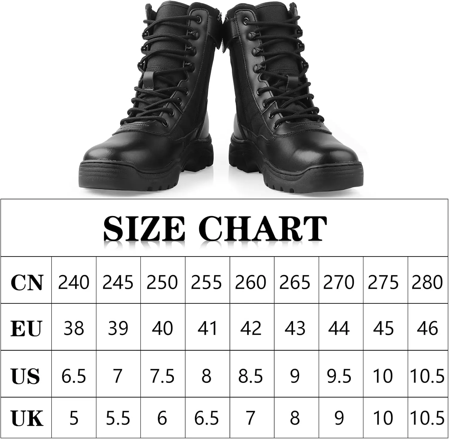 LUDEY Botas Militares Hombre Cremallera Lateral Botas Tacticas Policiales Botas Militares de Seguridad Botas de Combate Botas Mi