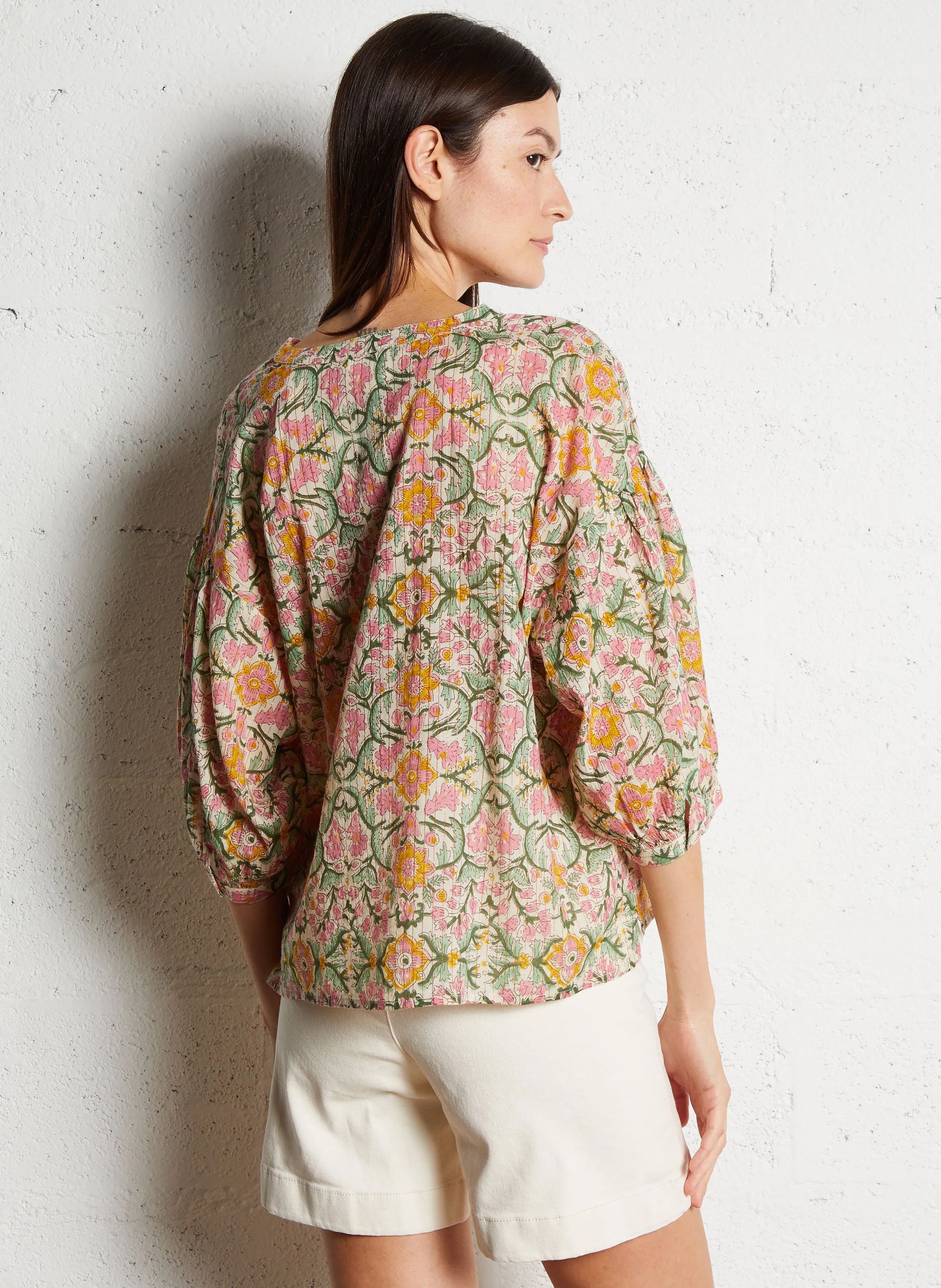 MAISON 123 BLISS  CAMISETA HOLGADA DE CUELLO REDONDO EN MEZCLA DE ALGODóN EN ROSA
