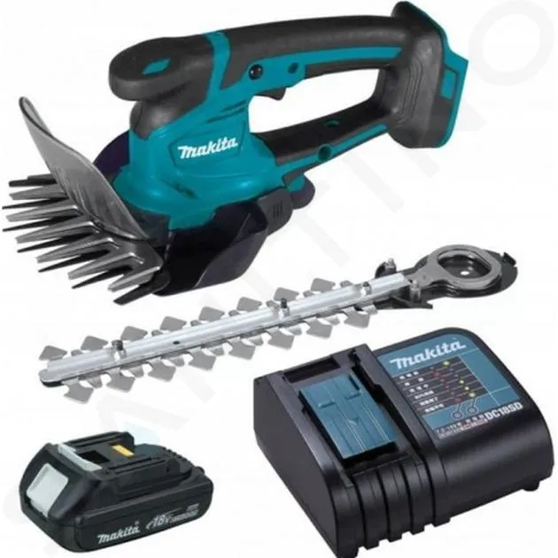 MAKITA MAQUINARIA DE JARDINERíA  TIJERAS CORTACéSPED AKU 18V, 1X BATERíA 1,5 AH LXT, CARGADOR DUM111SYX