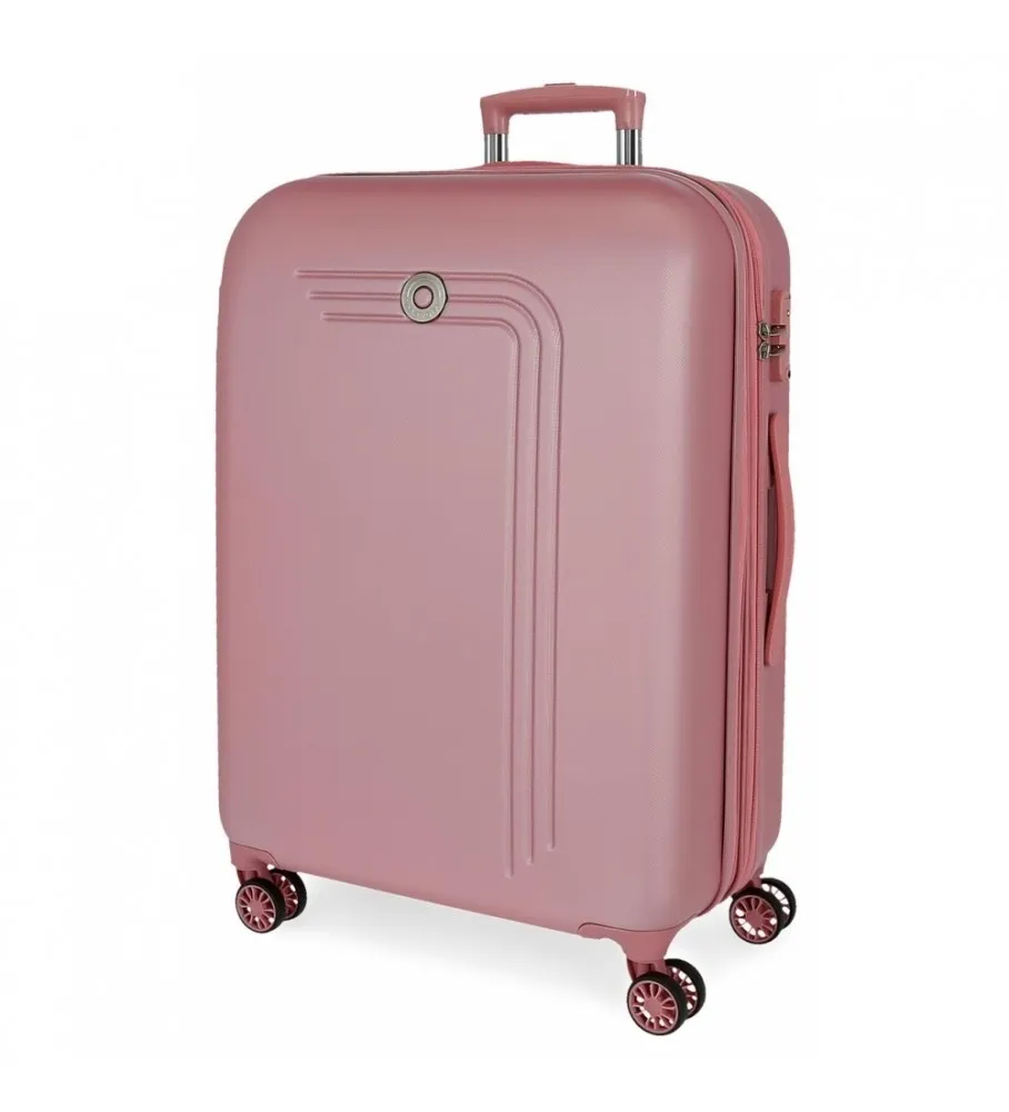 MALETA MEDIANA MOVOM RIGA RíGIDA ROSA 49X70X27CM