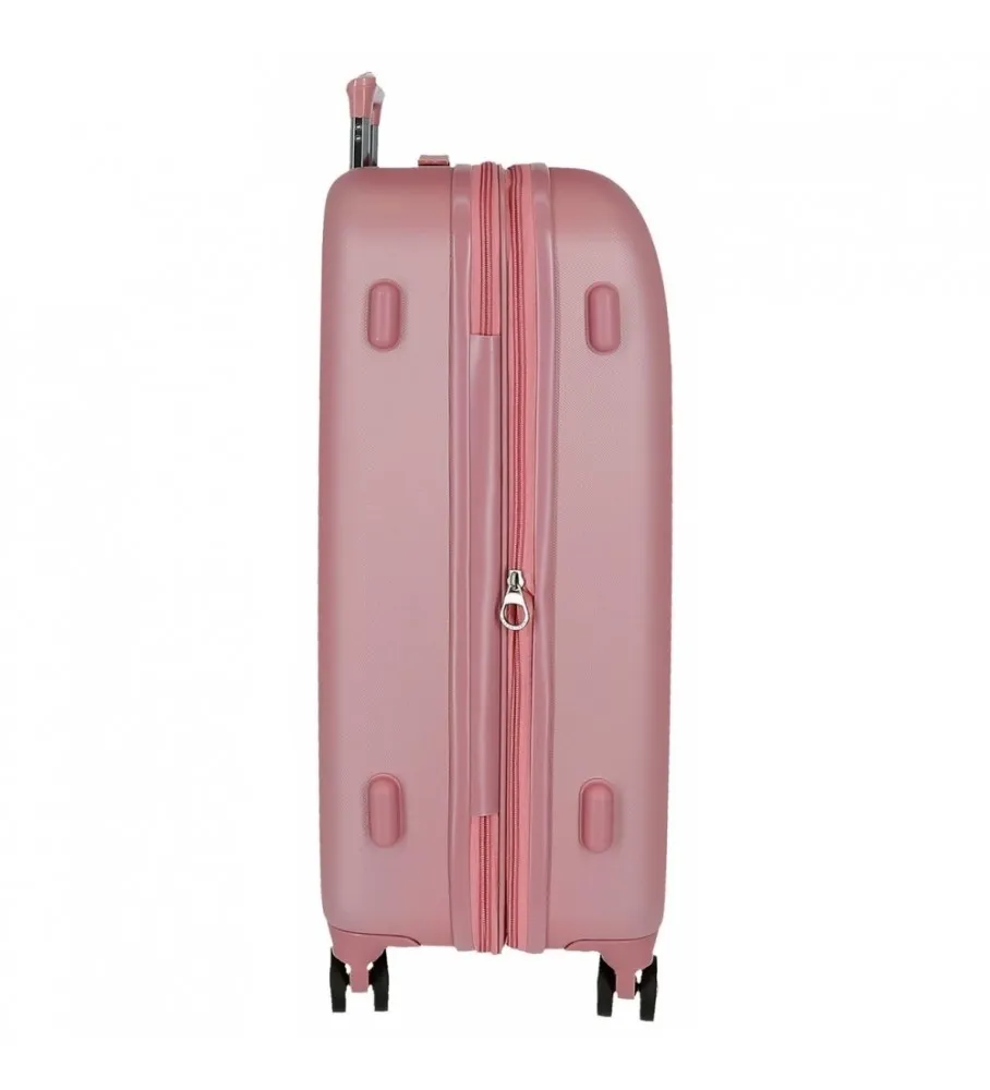 MALETA MEDIANA MOVOM RIGA RíGIDA ROSA 49X70X27CM