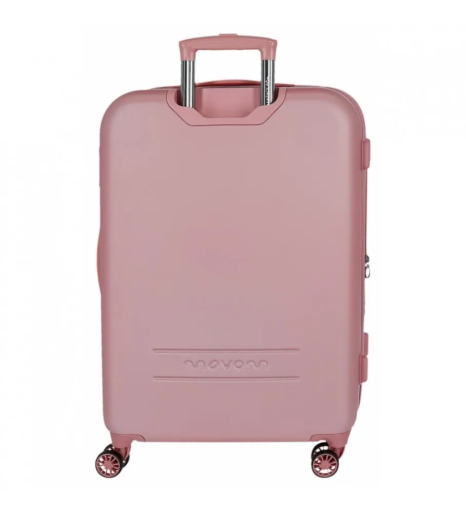 MALETA MEDIANA MOVOM RIGA RíGIDA ROSA 49X70X27CM