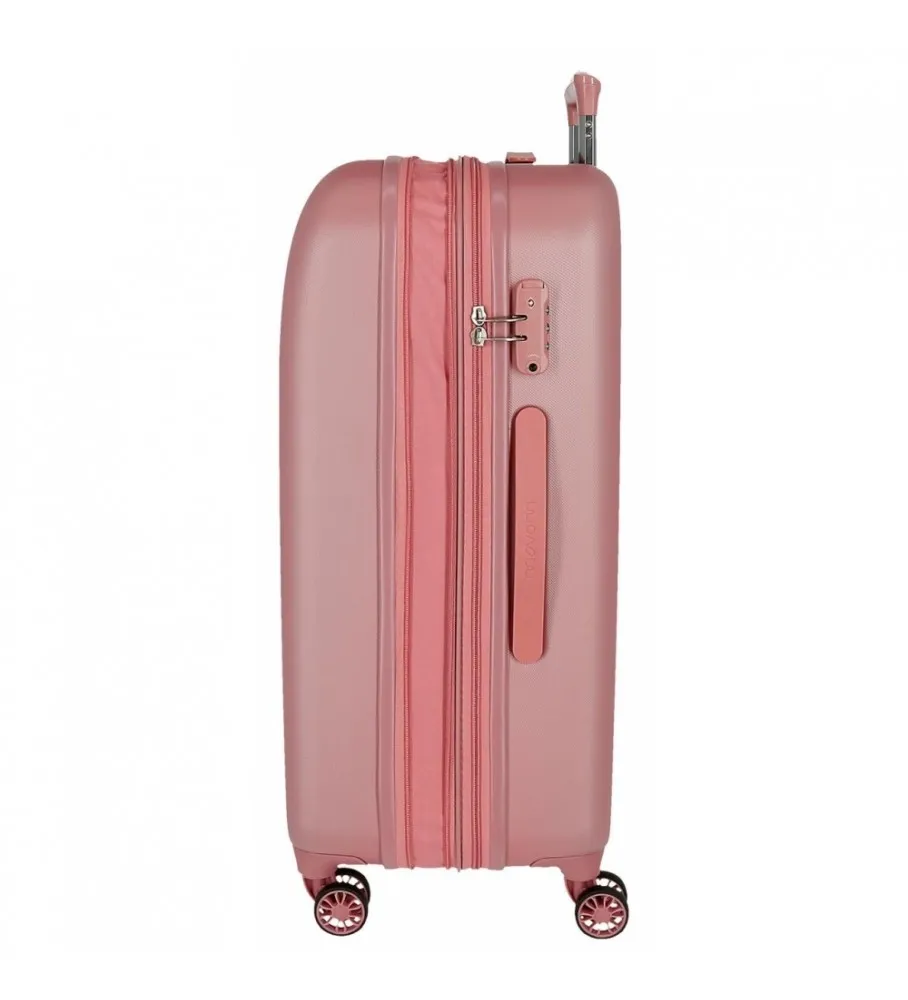 MALETA MEDIANA MOVOM RIGA RíGIDA ROSA 49X70X27CM