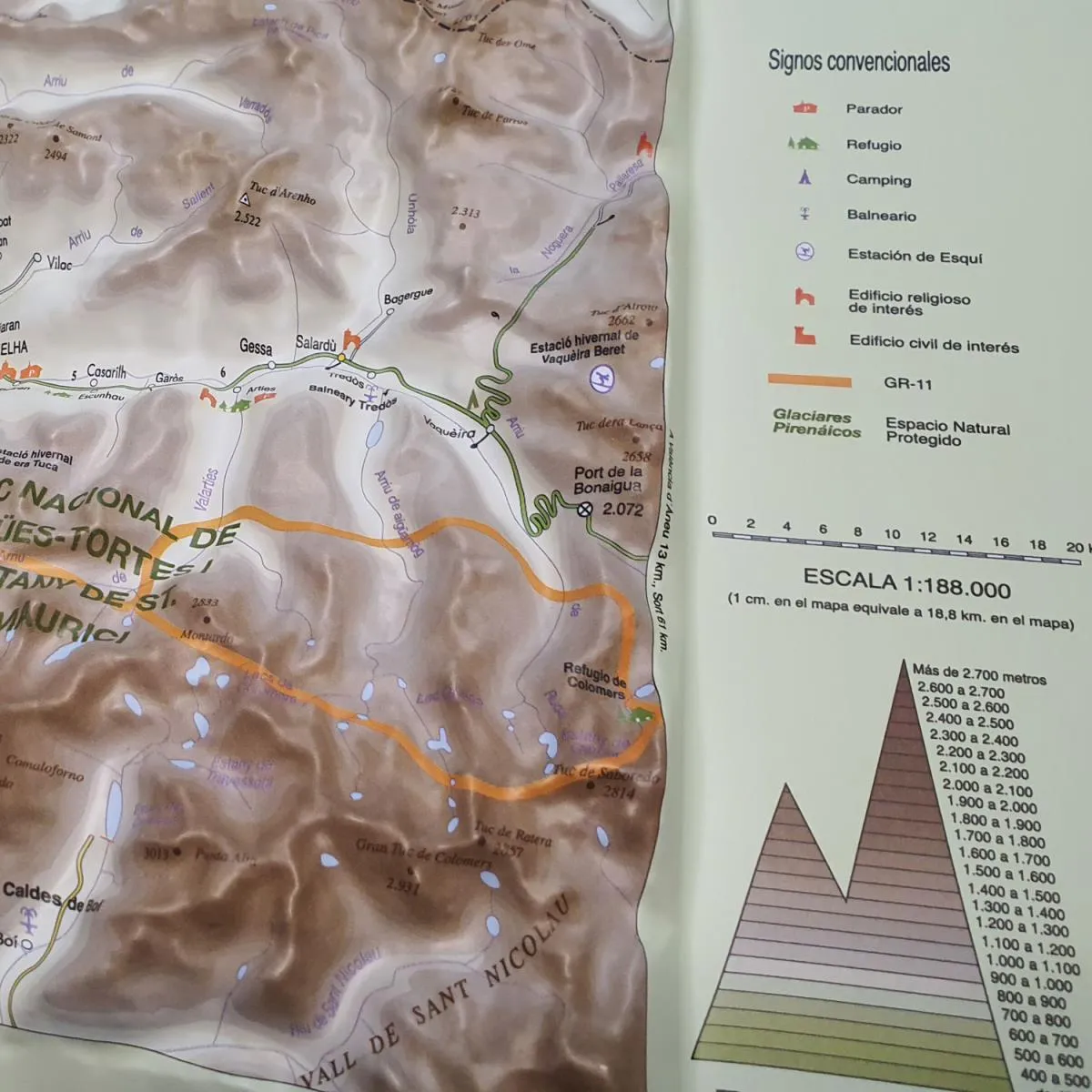 mapa all 3d form Parque Nacional Aigües Tortes 1:188.000