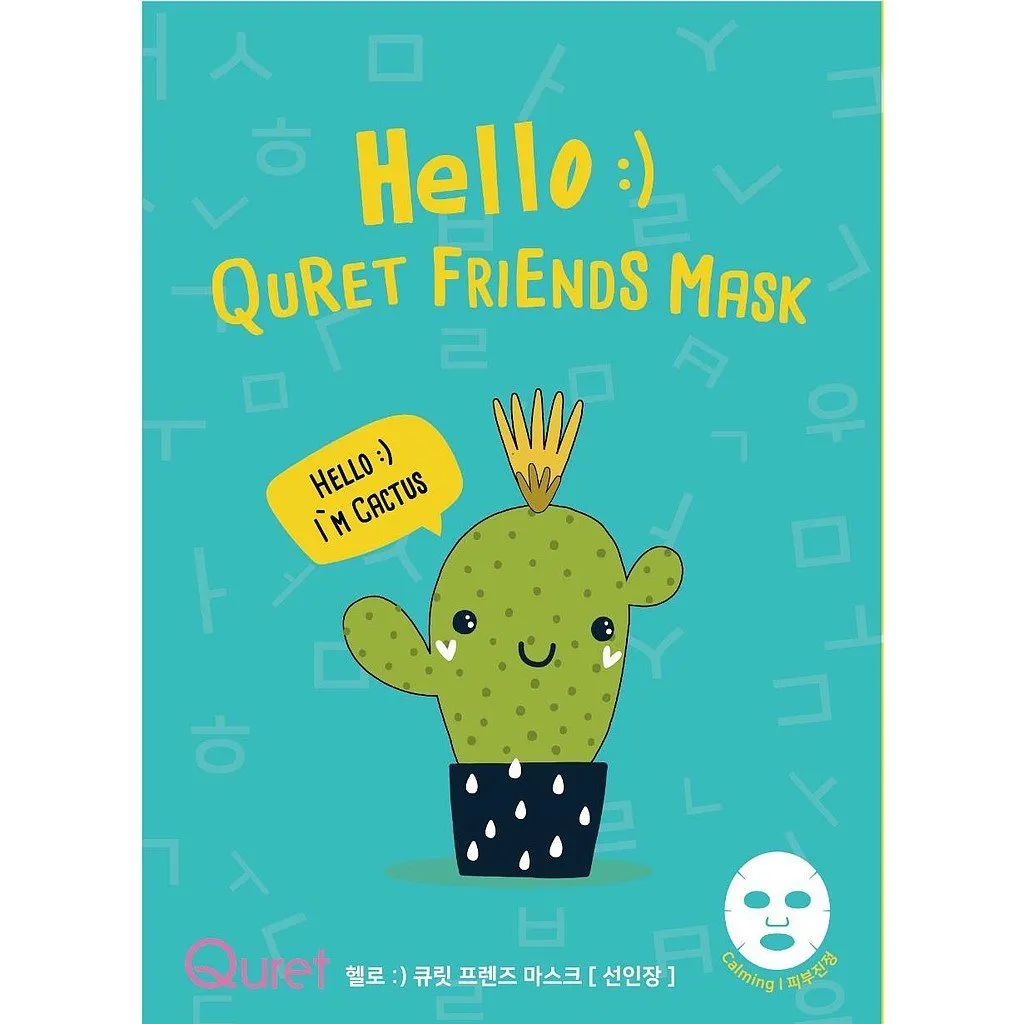 MASCARILLA FACIAL QURET  HELLO:) QURET FRIENDS MASKCACTUS 25G