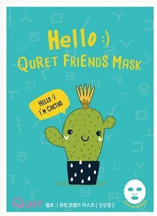 MASCARILLA FACIAL QURET  HELLO:) QURET FRIENDS MASKCACTUS 25G