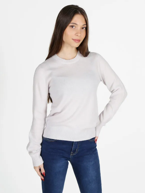 Mimoii Jersey de mujer con cuello redondo en mezcla de lana y cachemir