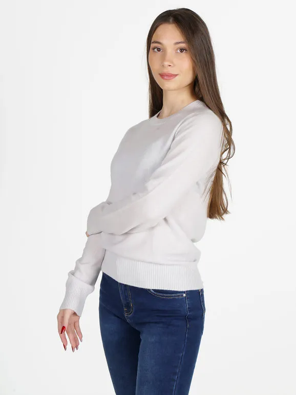 Mimoii Jersey de mujer con cuello redondo en mezcla de lana y cachemir