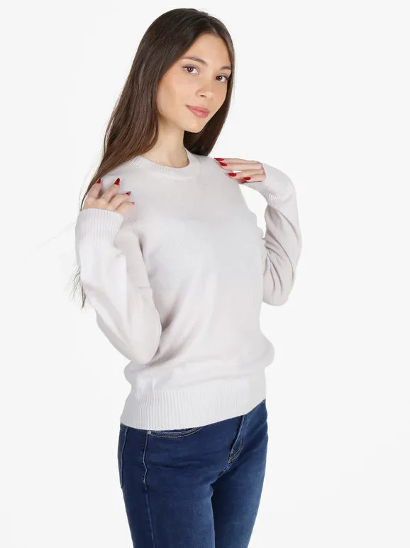 Mimoii Jersey de mujer con cuello redondo en mezcla de lana y cachemir
