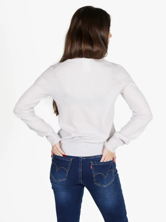 Mimoii Jersey de mujer con cuello redondo en mezcla de lana y cachemir