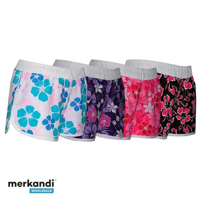 Mini Short de Chicas Polyester. Tallas S, M, L, XL, XXL. Colores y Dibujos Surtidos. Ref. 2021