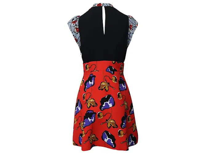 Miu Miu Minivestido floral Miumiu en seda multicolor Impresión de pitón 