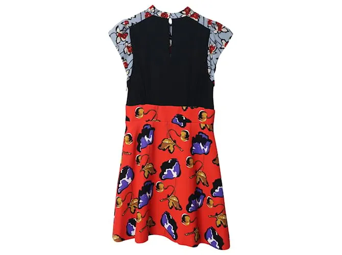 Miu Miu Minivestido floral Miumiu en seda multicolor Impresión de pitón 