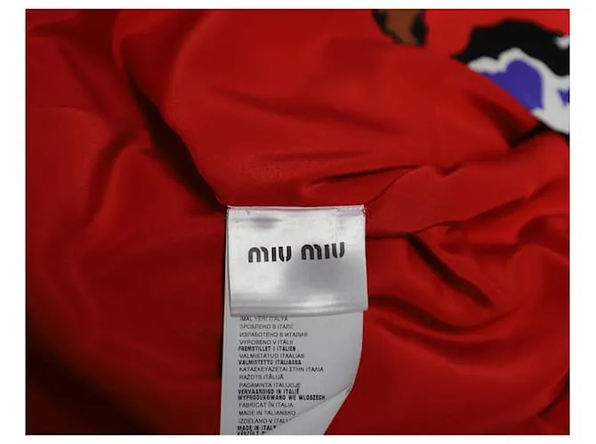 Miu Miu Minivestido floral Miumiu en seda multicolor Impresión de pitón 