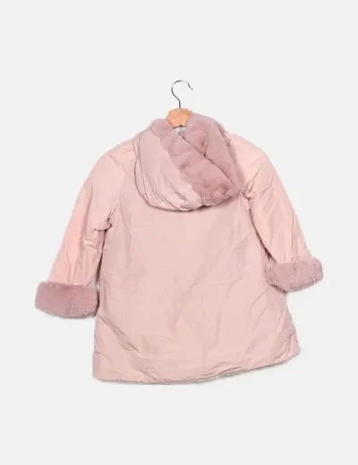 Nanos Parka rosa con pelo