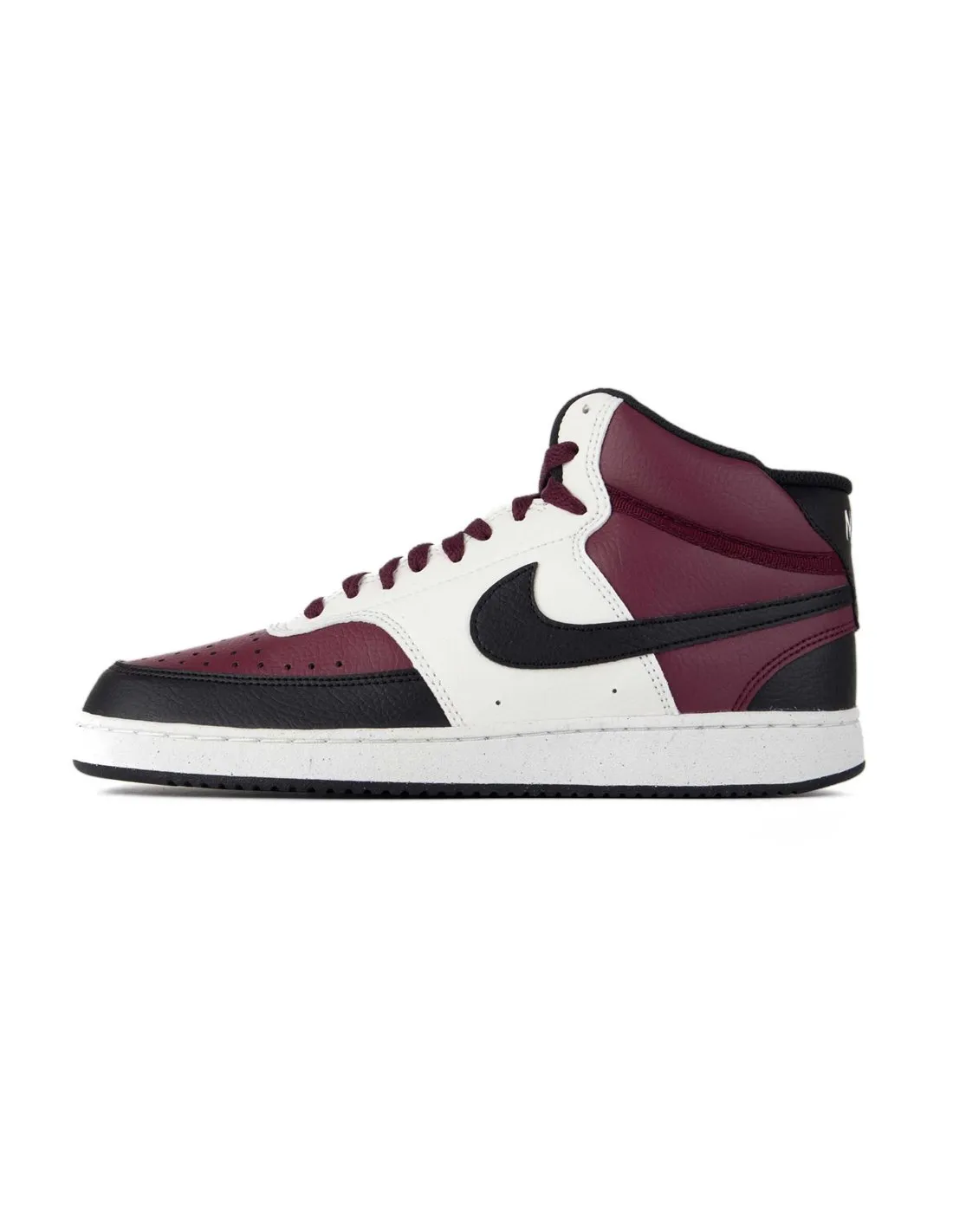NIKE  ZAPATILLAS NEGRAS, BURDEOS Y BLANCAS COURT VISION MID HOMBRE