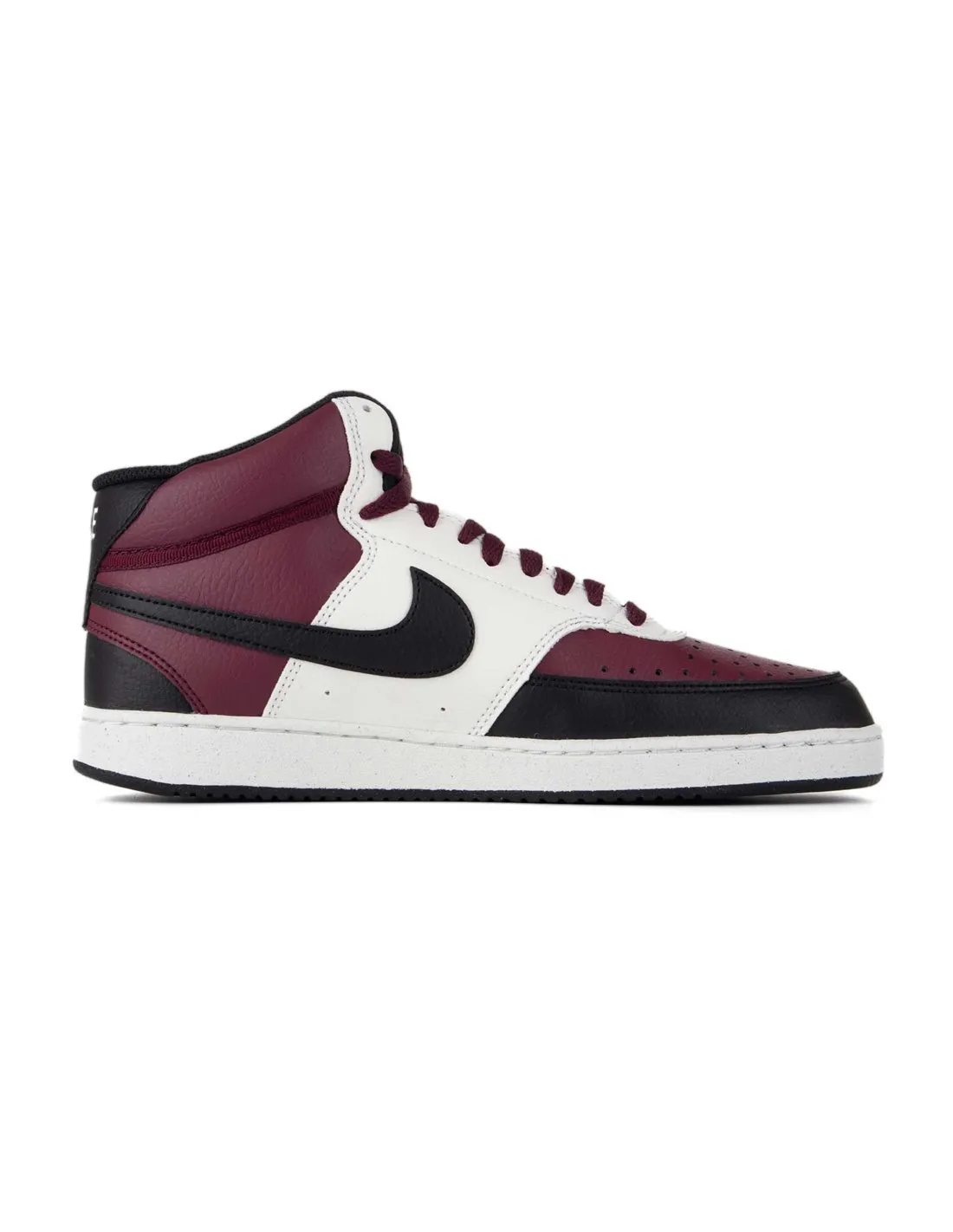NIKE  ZAPATILLAS NEGRAS, BURDEOS Y BLANCAS COURT VISION MID HOMBRE