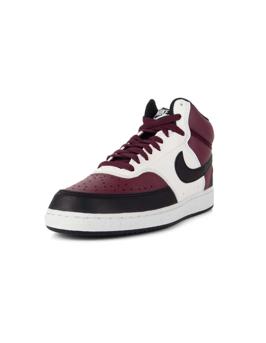 NIKE  ZAPATILLAS NEGRAS, BURDEOS Y BLANCAS COURT VISION MID HOMBRE