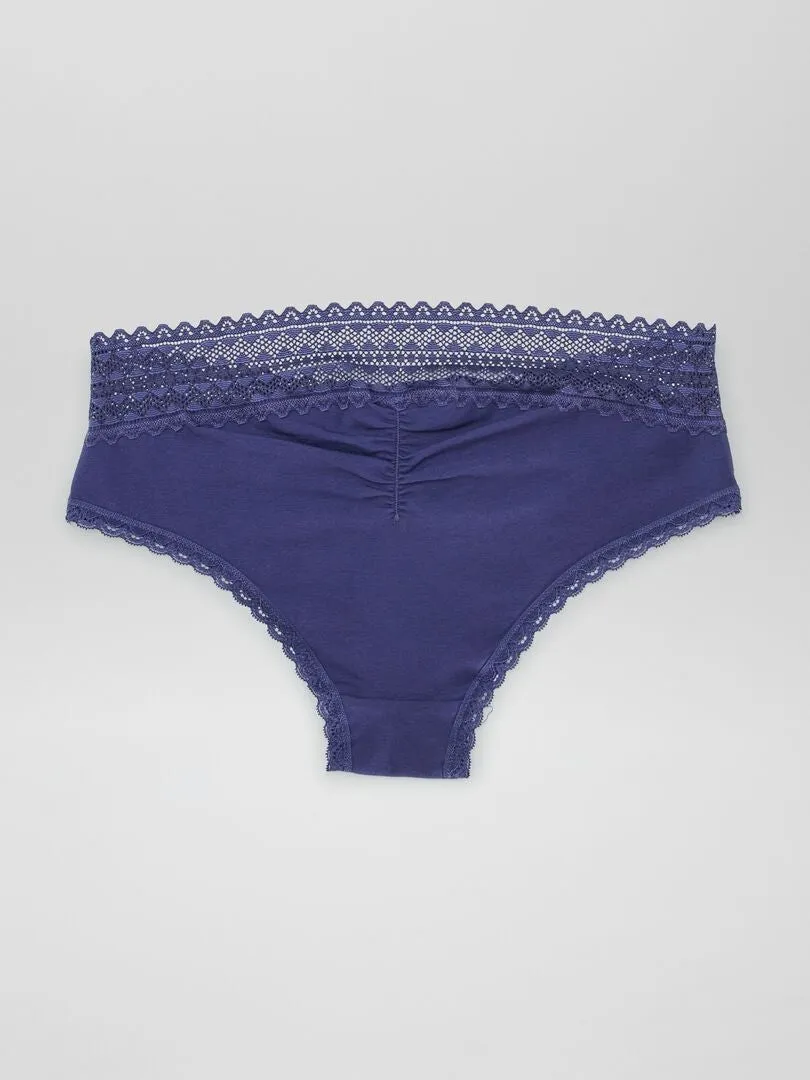 PACK DE 3 CULOTES CON ENCAJE  AZUL