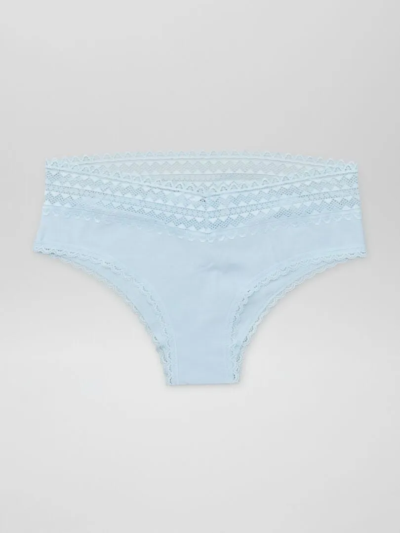 PACK DE 3 CULOTES CON ENCAJE  AZUL