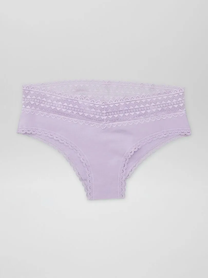 PACK DE 3 CULOTES CON ENCAJE  AZUL