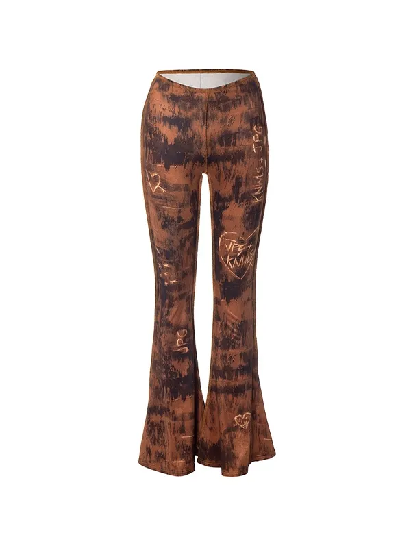 Pantalones acampanados con estampado Tie Dye