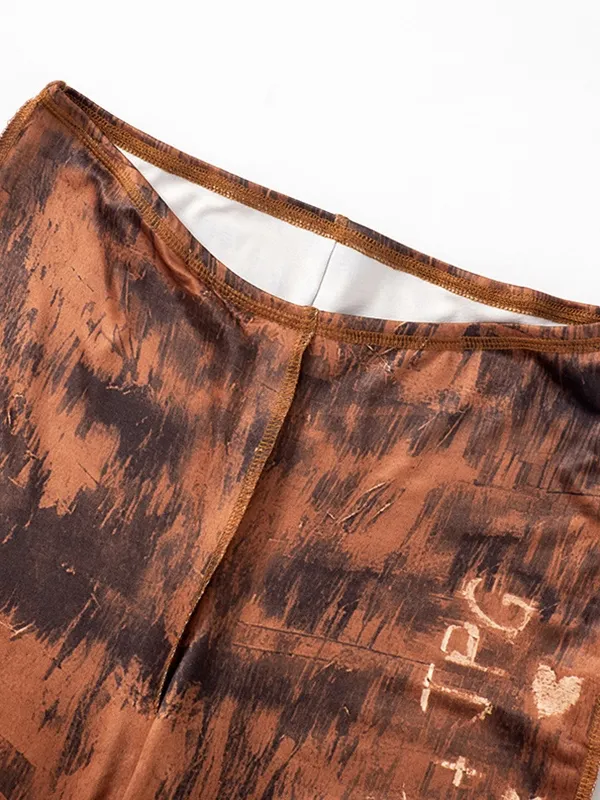 Pantalones acampanados con estampado Tie Dye