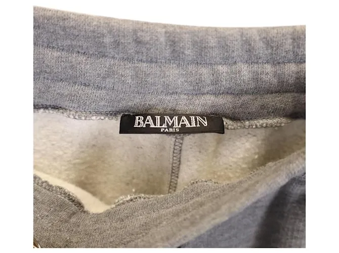 Pantalones de chándal Biker Balmain en algodón gris 