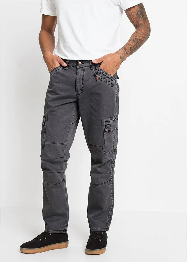 Pantalones holgados de estilo cargo y corte recto pizarra