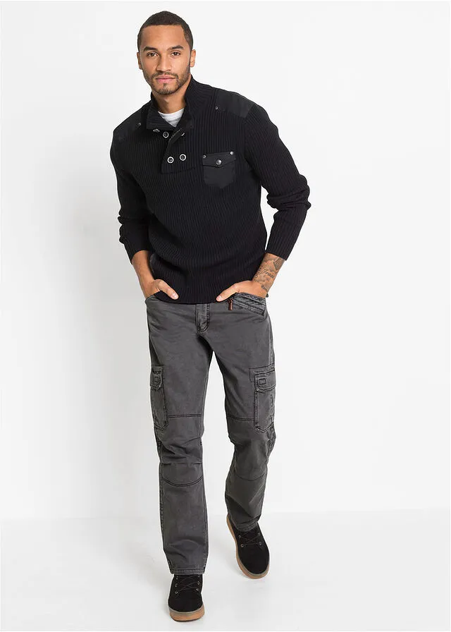 Pantalones holgados de estilo cargo y corte recto pizarra