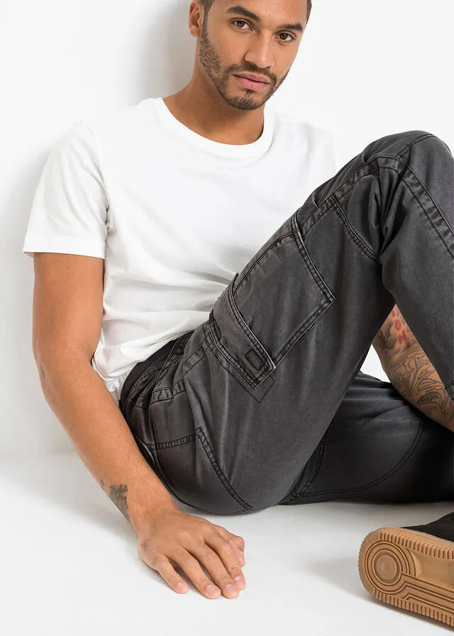 Pantalones holgados de estilo cargo y corte recto pizarra