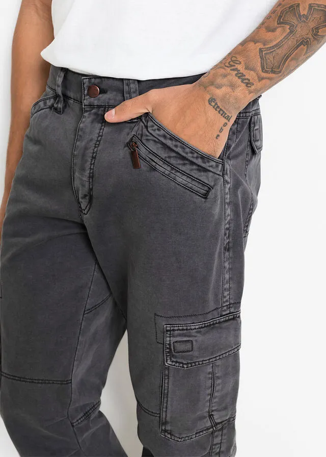 Pantalones holgados de estilo cargo y corte recto pizarra