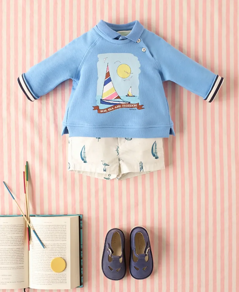 Pantalón Azul Bebé Niño NANOS Barcos