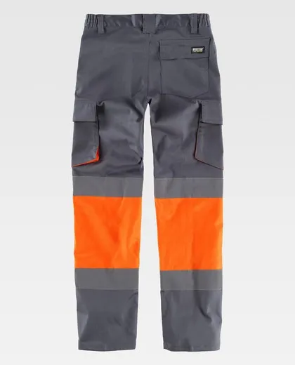 Pantalón combinado con alta visibilidad Gris / Naranja