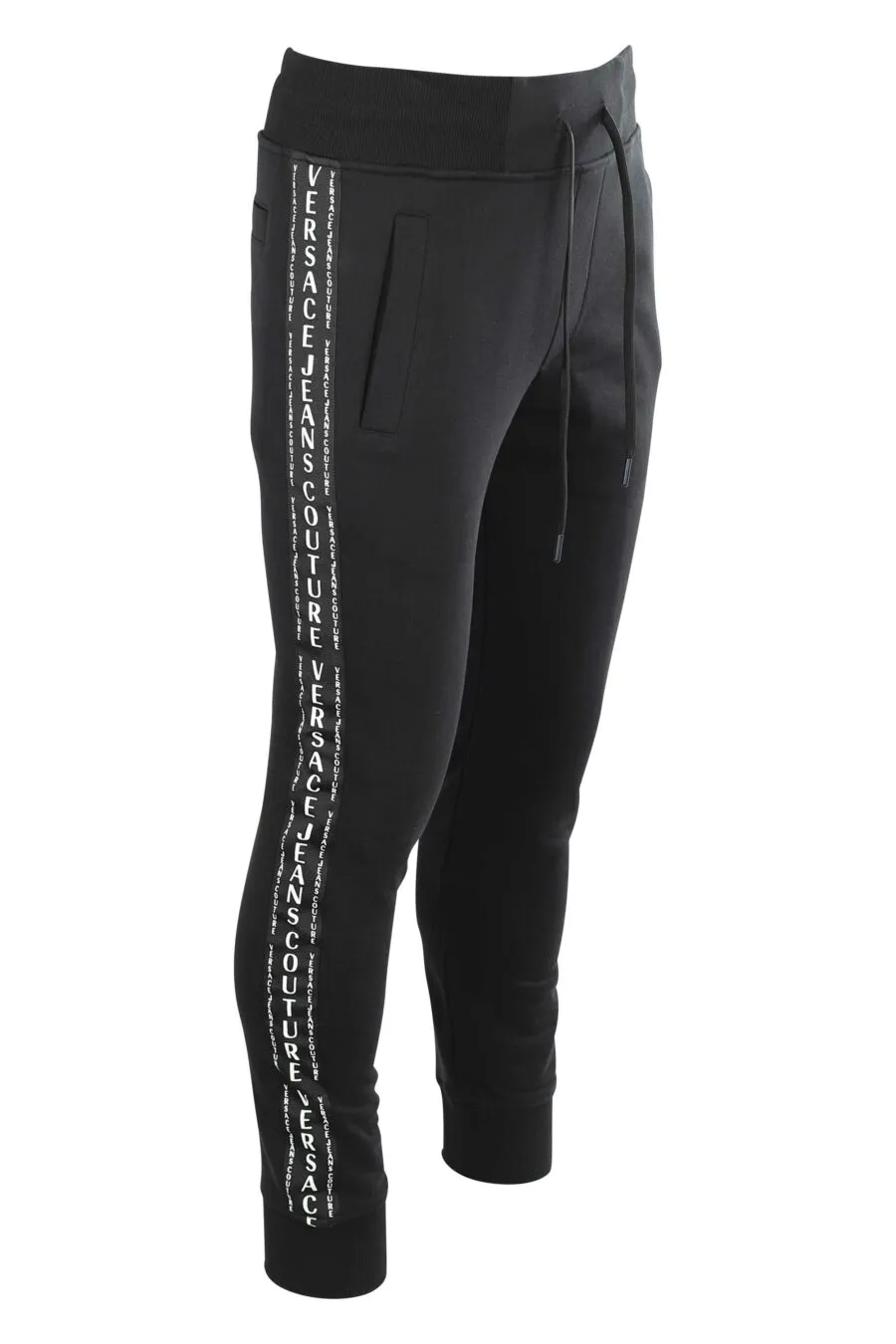 Pantalón de chándal negro con logo en cinta