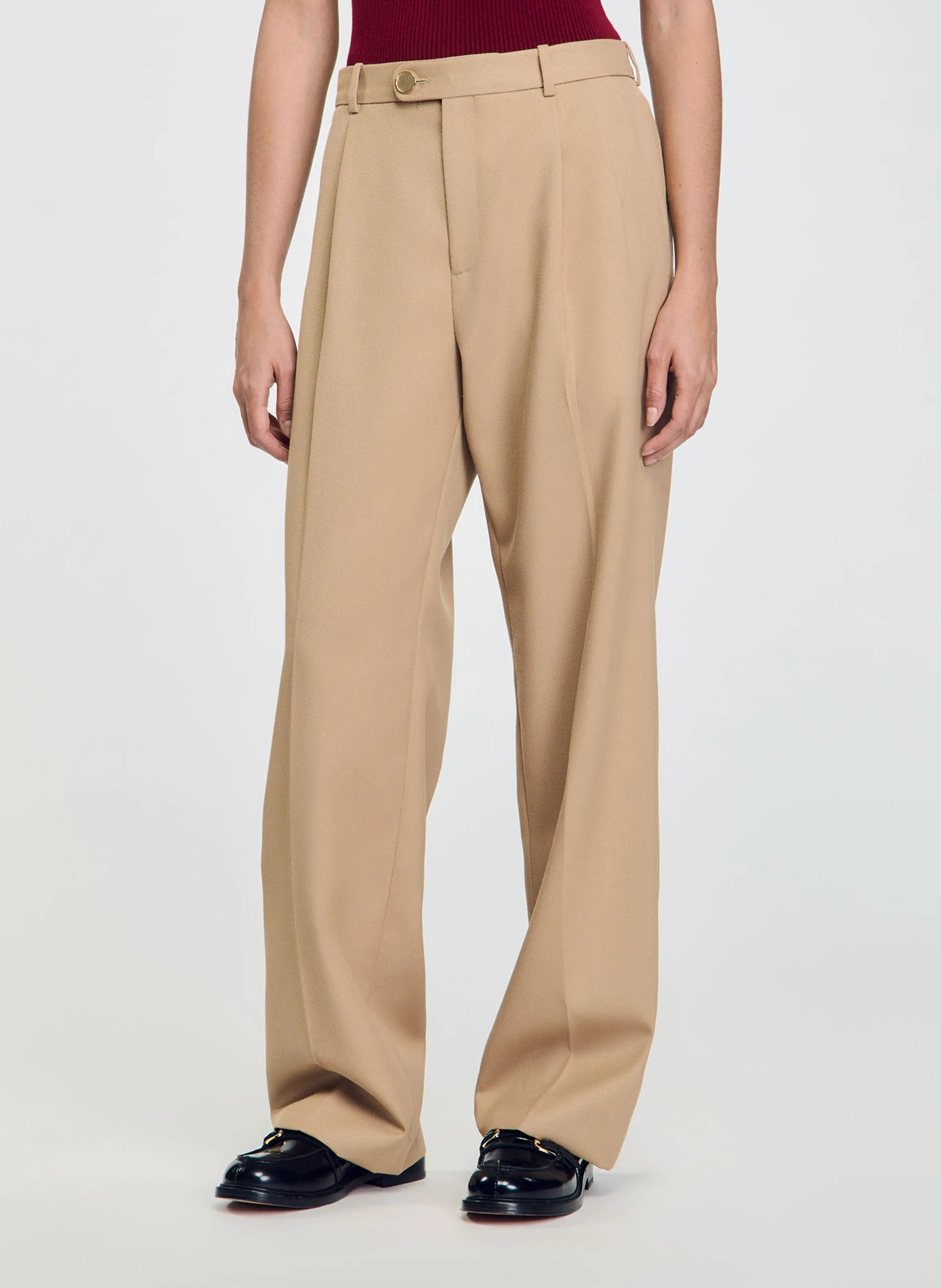Pantalón de traje ancho en amarillo