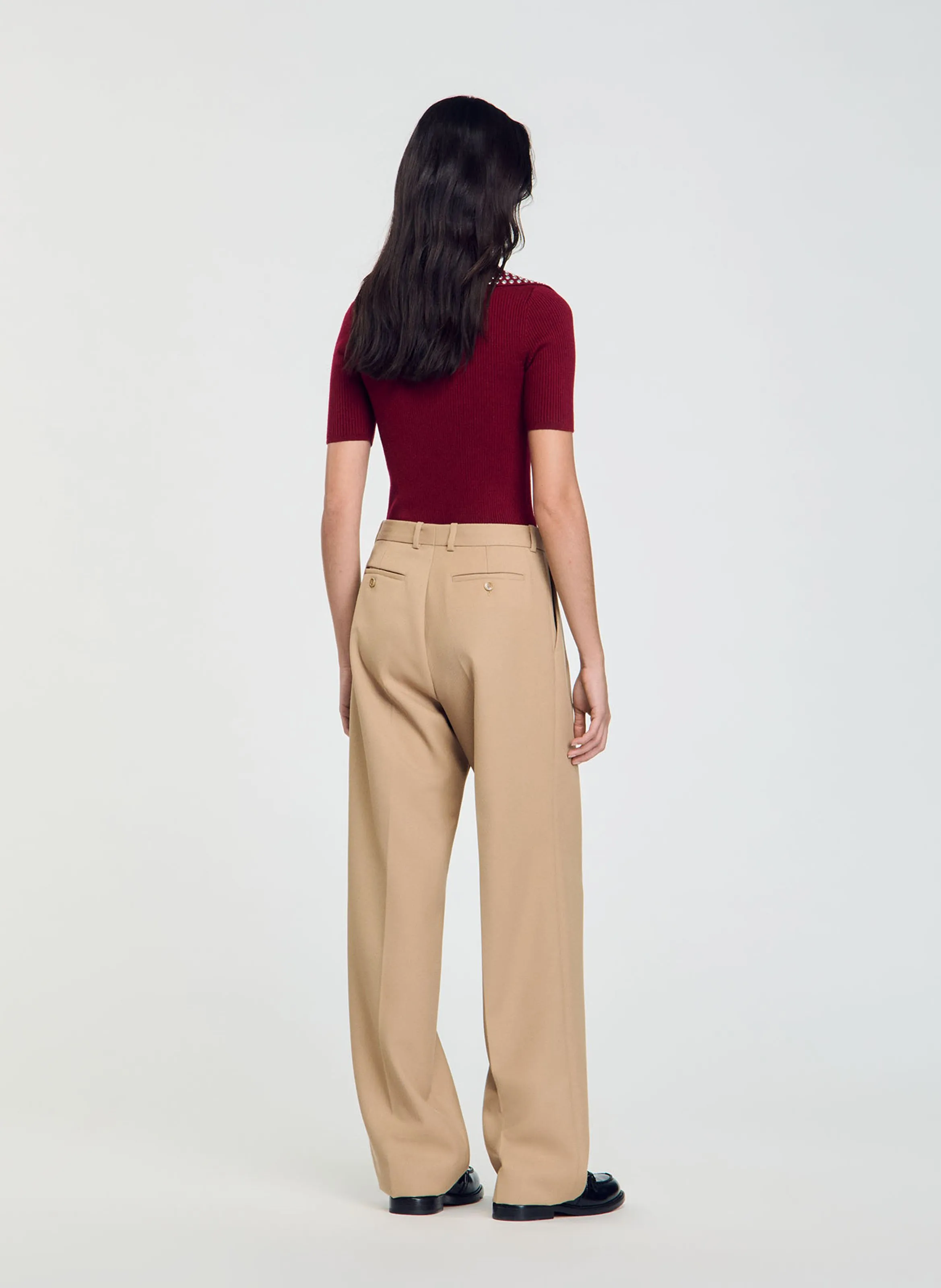 Pantalón de traje ancho en amarillo