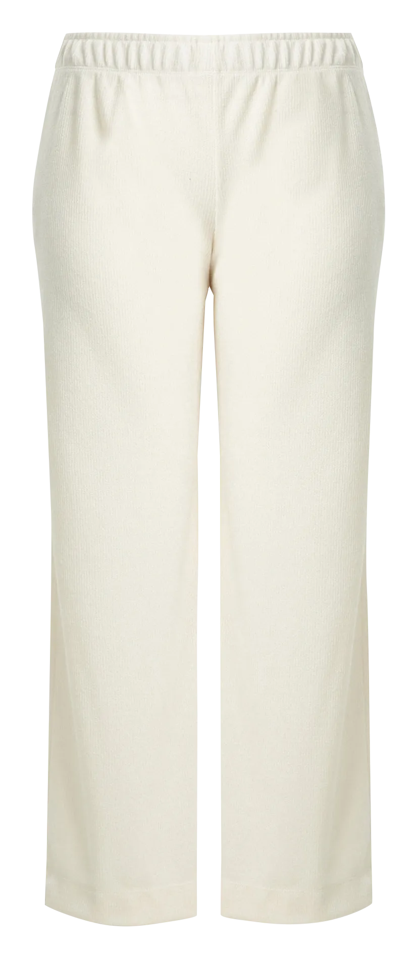 Pantalón recto de canalé en blanco