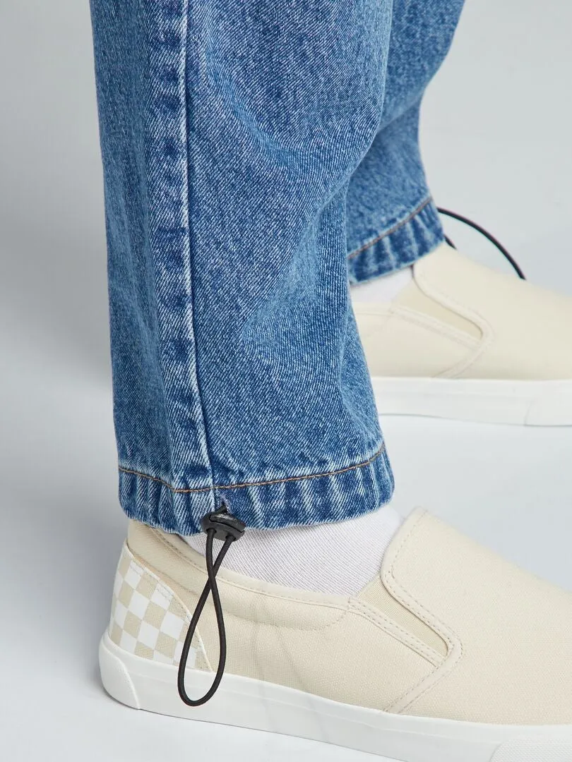 PANTALóN VAQUERO ANCHO MULTIBOLSILLOS  AZUL
