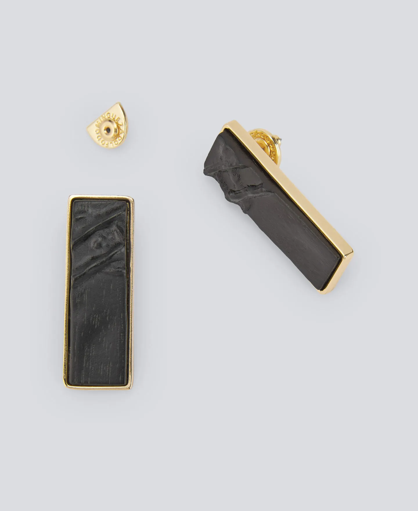 Pendiente en madera y zinc mujer