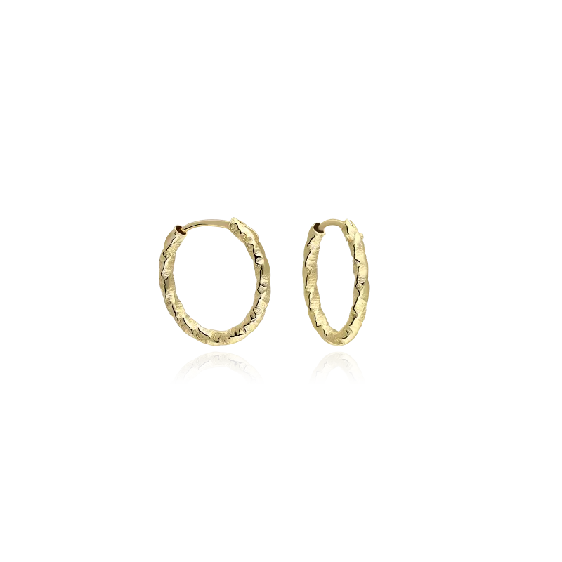 PENDIENTES ARO GALLONEADO ORO 18k