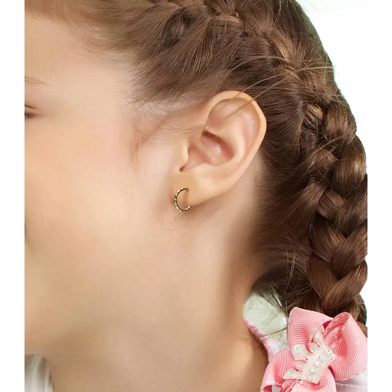 PENDIENTES ARO GALLONEADO ORO 18k
