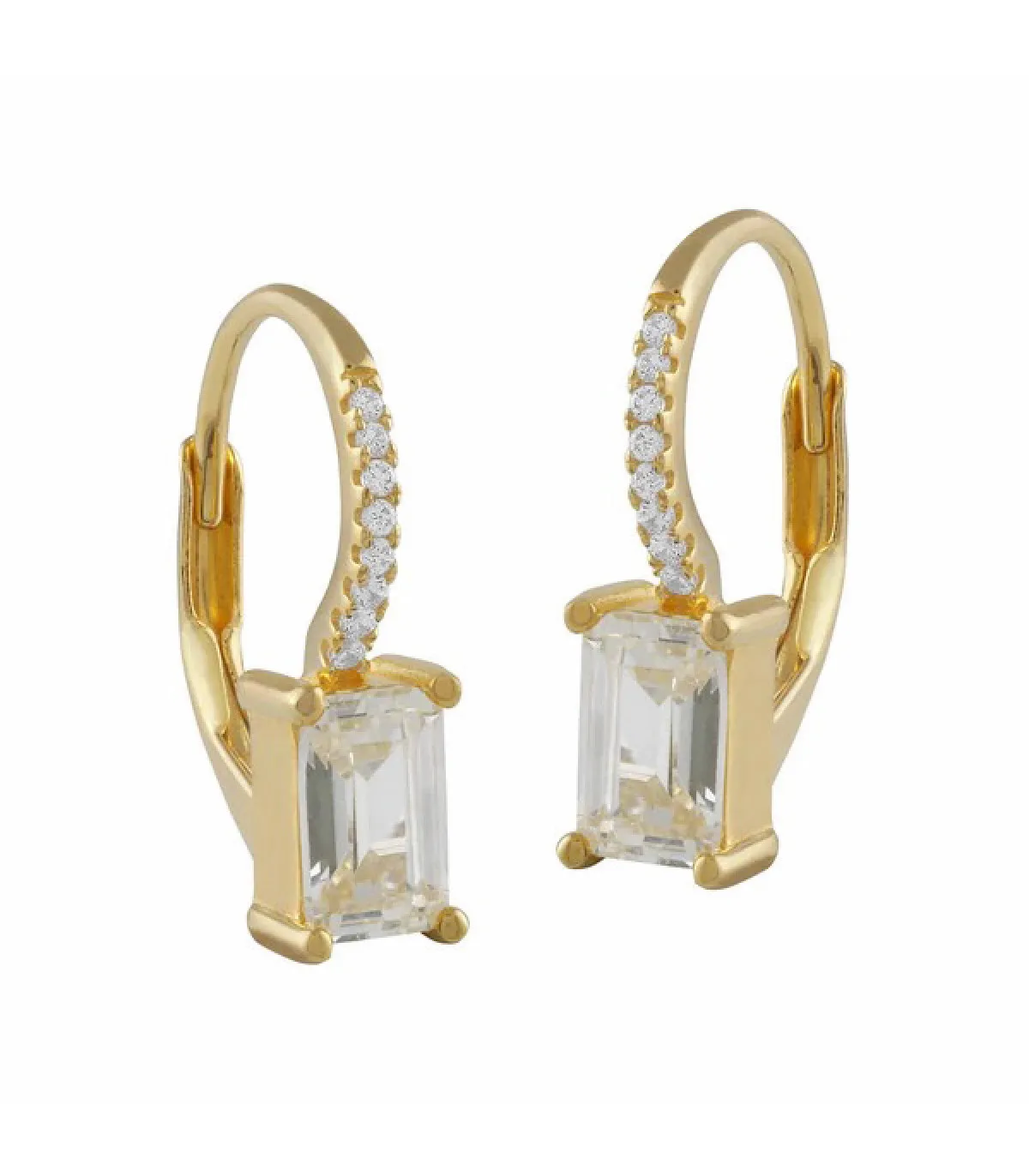 PENDIENTES ITEMPORALITY AROS PLATA DORADA CON CIRCONITAS VERDE Y TRANSPARENTE  SEA206155UU