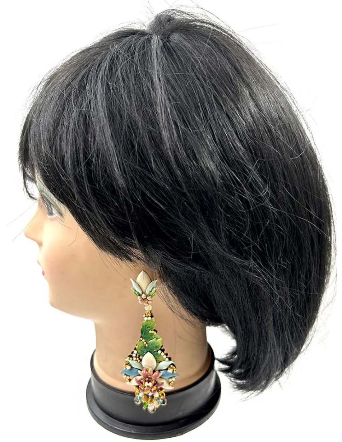 PENDIENTES PARA BODA LARGOS VERDES AZULES Y ROSAS ESTILO ROMANTICO